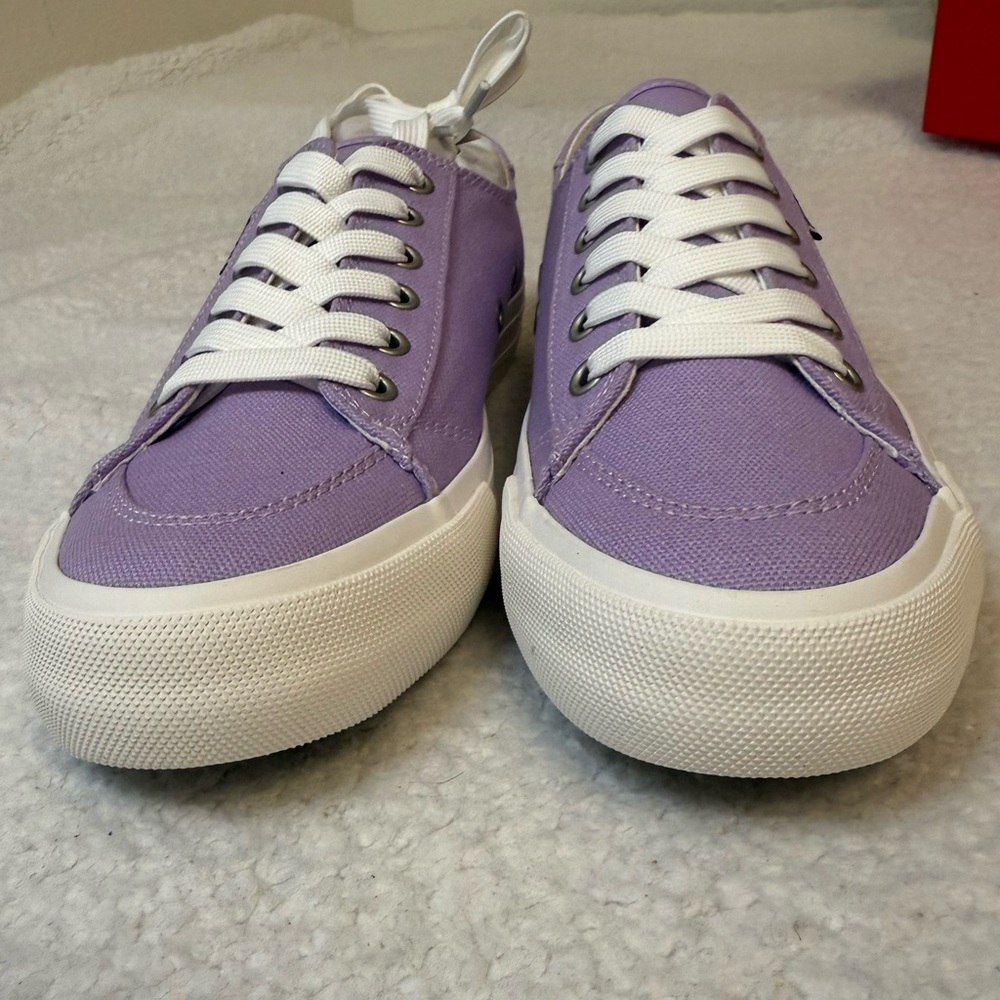 SwingDish Spikeless Traveler Coated Canvas Lavender Print Golf Shoes - Picture 5 of 13